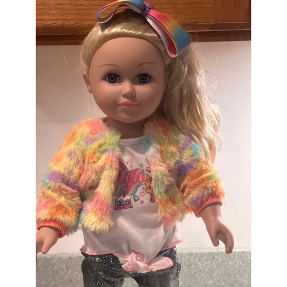 My Life As 18" Doll Girls Rainbow Outfit Glitter Jeans Pink Shoes JoJo Siwa - Picture 2 of 8